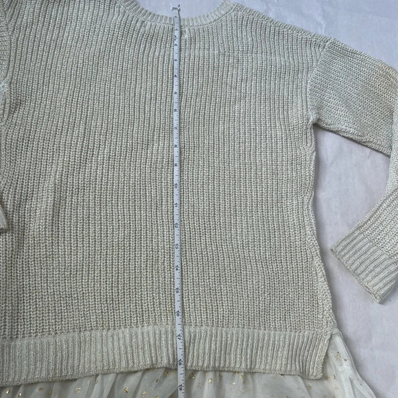 Pink Republic Sweater Metallic Gold Lace Trim Girls M For 10-12 Pullover Top - Picture 3 of 5